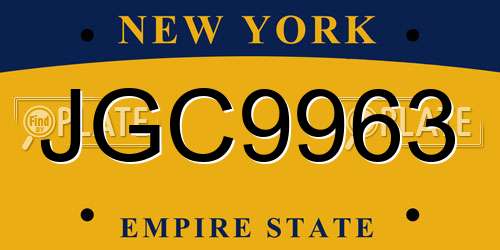 JGC9963 New York License Plate