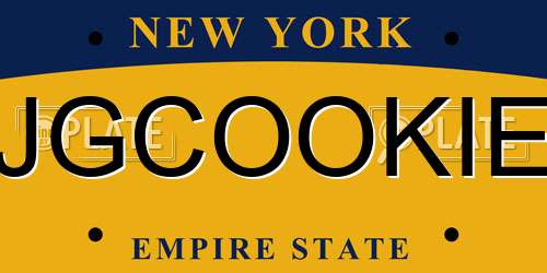JGCOOKIE New York License Plate