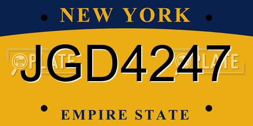 JGD4247 New York License Plate