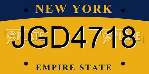 JGD4718 New York License Plate