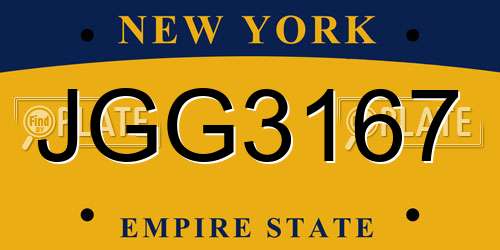 JGG3167 New York License Plate