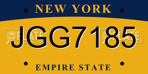 JGG7185 New York License Plate