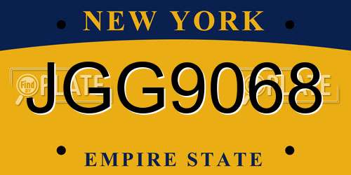 JGG9068 New York License Plate