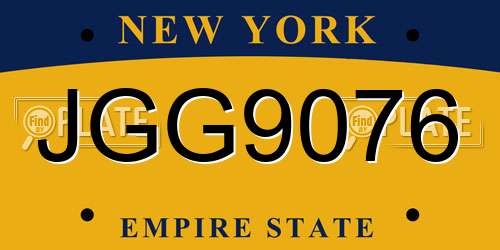 JGG9076 New York License Plate