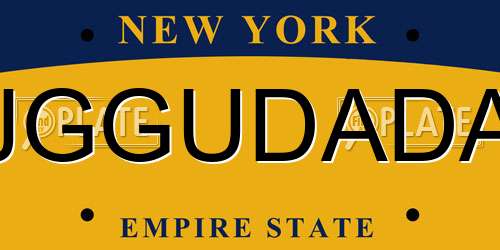 JGGUDADA New York License Plate