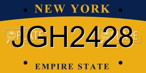 JGH2428 New York License Plate
