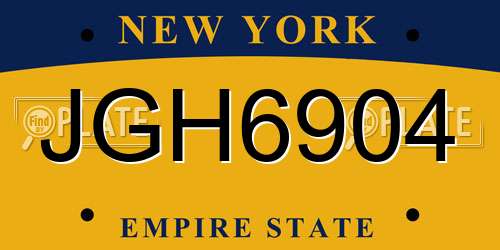 JGH6904 New York License Plate