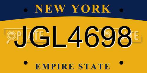 JGL4698 New York License Plate