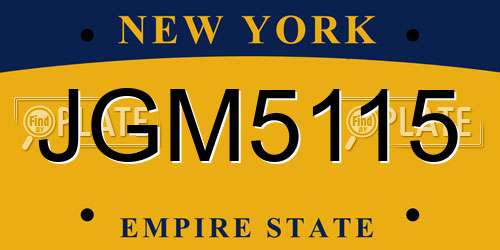 JGM5115 New York License Plate