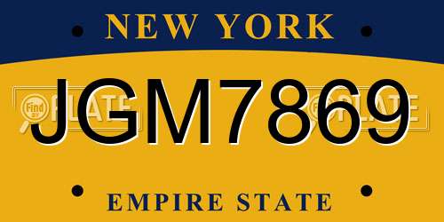 JGM7869 New York License Plate