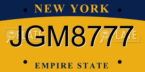 JGM8777 New York License Plate