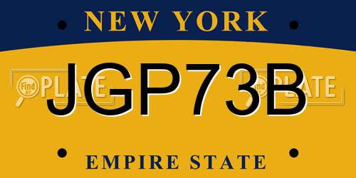 JGP73B New York License Plate