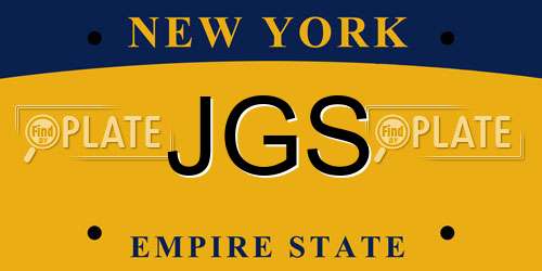 JGS New York License Plate