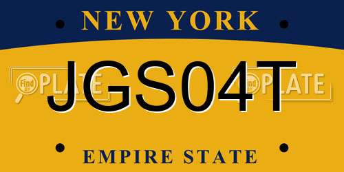 JGS04T New York License Plate