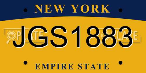 JGS1883 New York License Plate