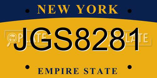 JGS8281 New York License Plate