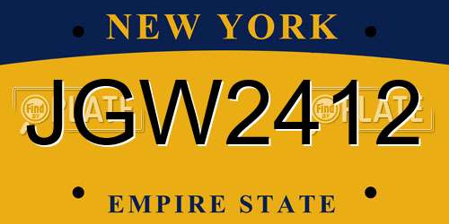 JGW2412 New York License Plate