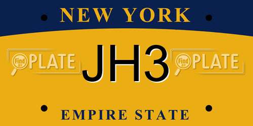 JH3 New York License Plate