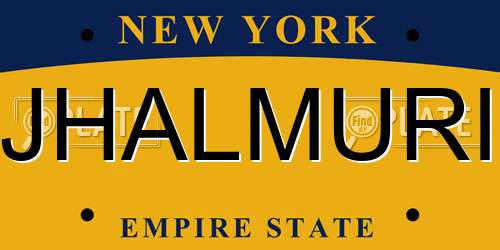 JHALMURI New York License Plate