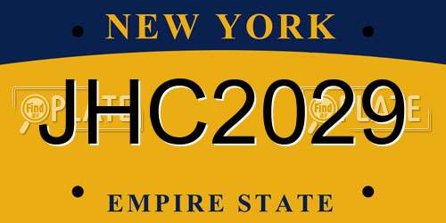 JHC2029 New York License Plate