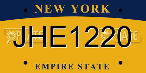 JHE1220 New York License Plate