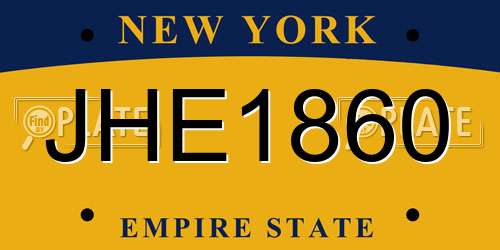 JHE1860 New York License Plate