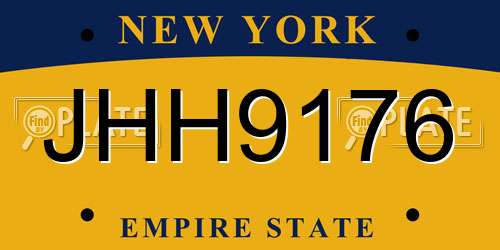 JHH9176 New York License Plate