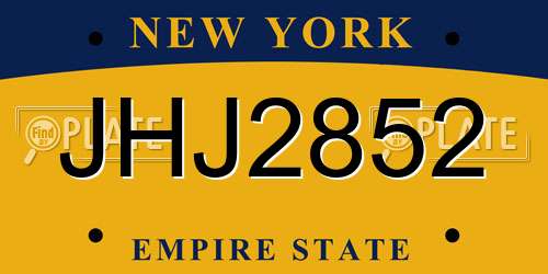 JHJ2852 New York License Plate