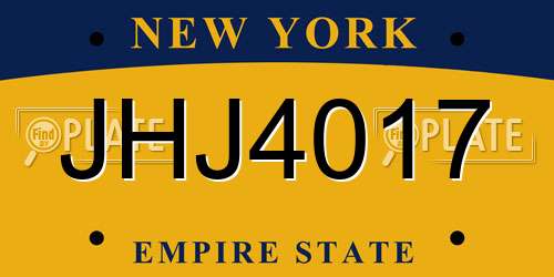 JHJ4017 New York License Plate