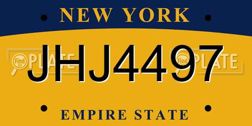 JHJ4497 New York License Plate