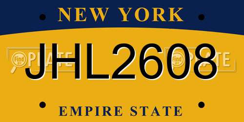 JHL2608 New York License Plate