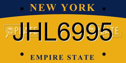 JHL6995 New York License Plate