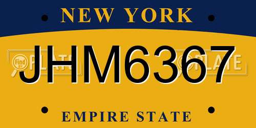 JHM6367 New York License Plate