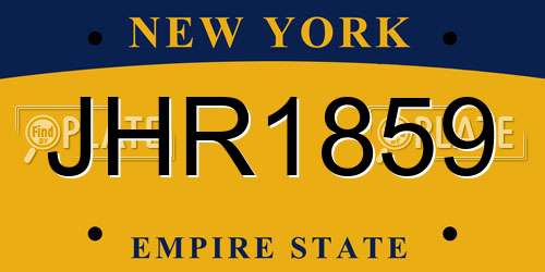 JHR1859 New York License Plate