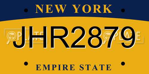 JHR2879 New York License Plate