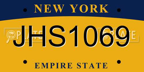 JHS1069 New York License Plate