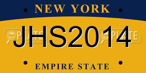 JHS2014 New York License Plate