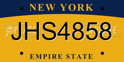 JHS4858 New York License Plate