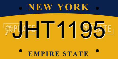 JHT1195 New York License Plate