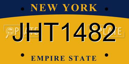 JHT1482 New York License Plate