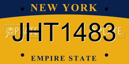 JHT1483 New York License Plate