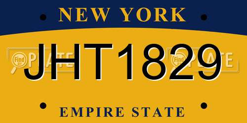 JHT1829 New York License Plate