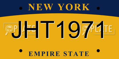 JHT1971 New York License Plate