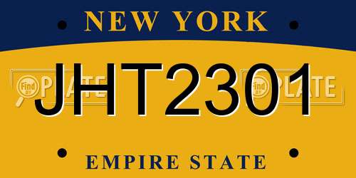 JHT2301 New York License Plate