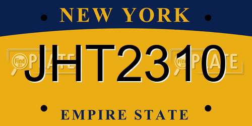 JHT2310 New York License Plate