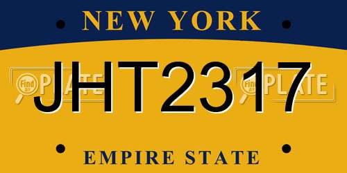 JHT2317 New York License Plate