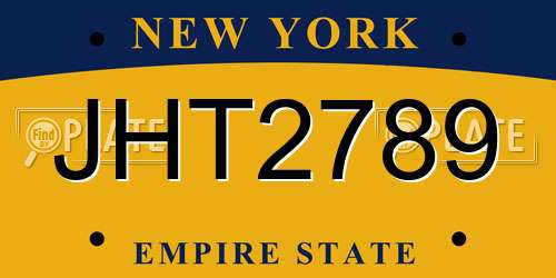 JHT2789 New York License Plate