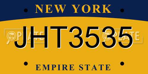 JHT3535 New York License Plate