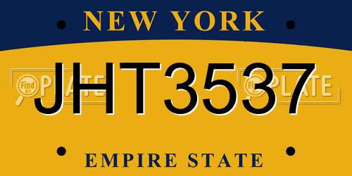 JHT3537 New York License Plate