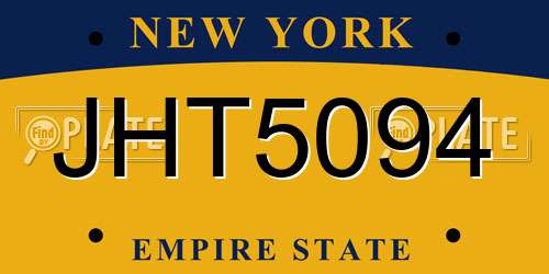 JHT5094 New York License Plate